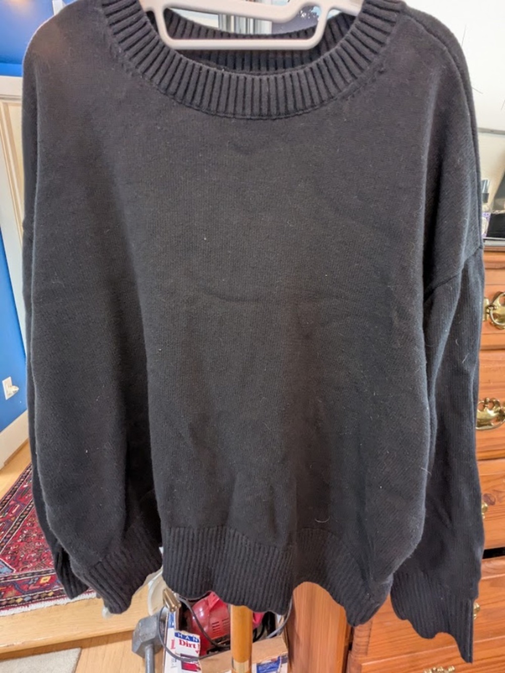 Land's End Black Drifter Sweater Crewneck Women's 2x